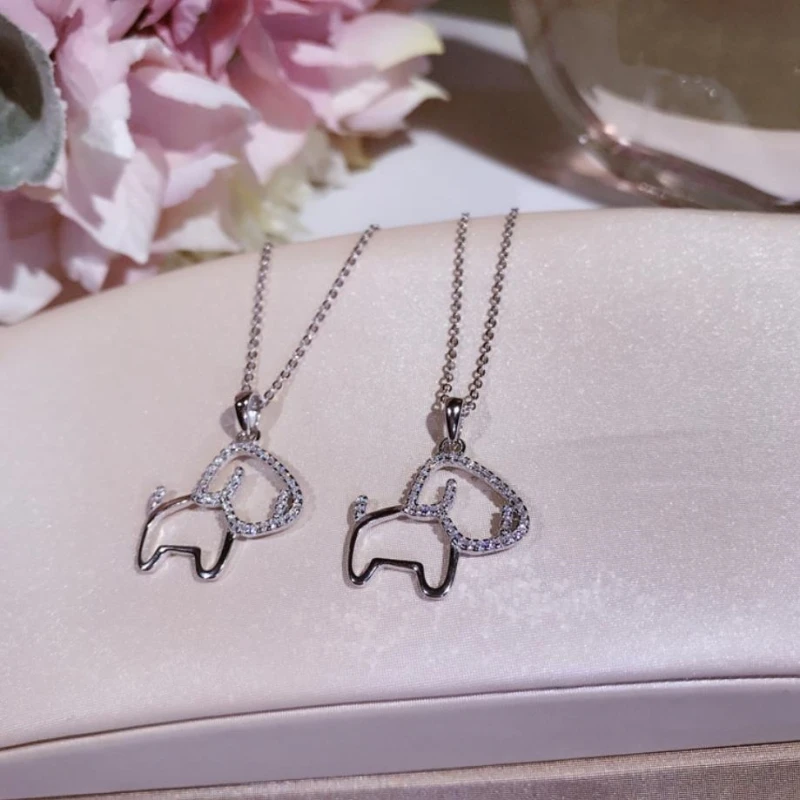 

Hollowed Puppy Zodiac Wild Clavicle Chain 925 Sterling Silver Temperament Personality Fashion Female Necklace SNE111