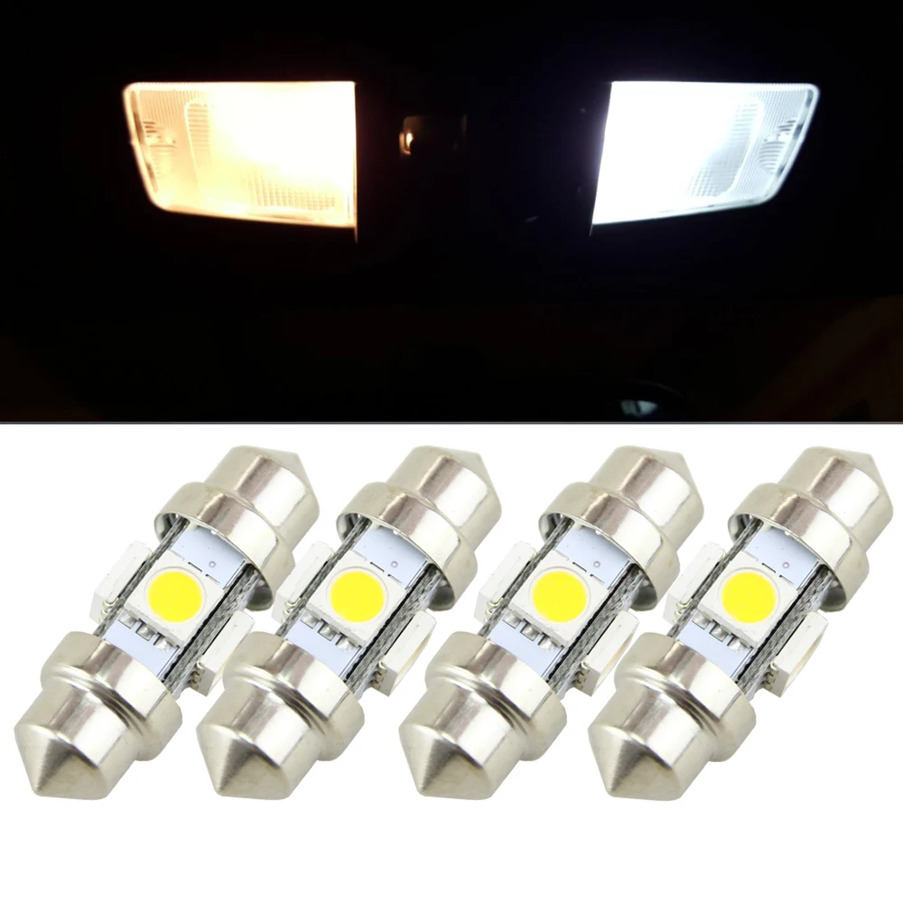 4x Led 31mm CANBUS Festoon Lamp DE3175 4SMD Dome Map Bulb Trunk Light