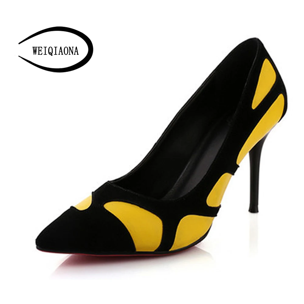 Profonda Vestito Single Fashion black New ''high Delle Pattini Donna Da Poco 4 Partito Heel Sexy Scarpe Black 3 Donne Pompe Punta Di Layies Weiqiaona A wOPX80Nnk