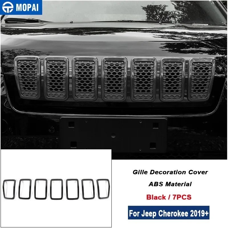 Гоночные грили MOPAI для Jeep Cherokee 2019 + декоративные наклейки на переднюю решетку