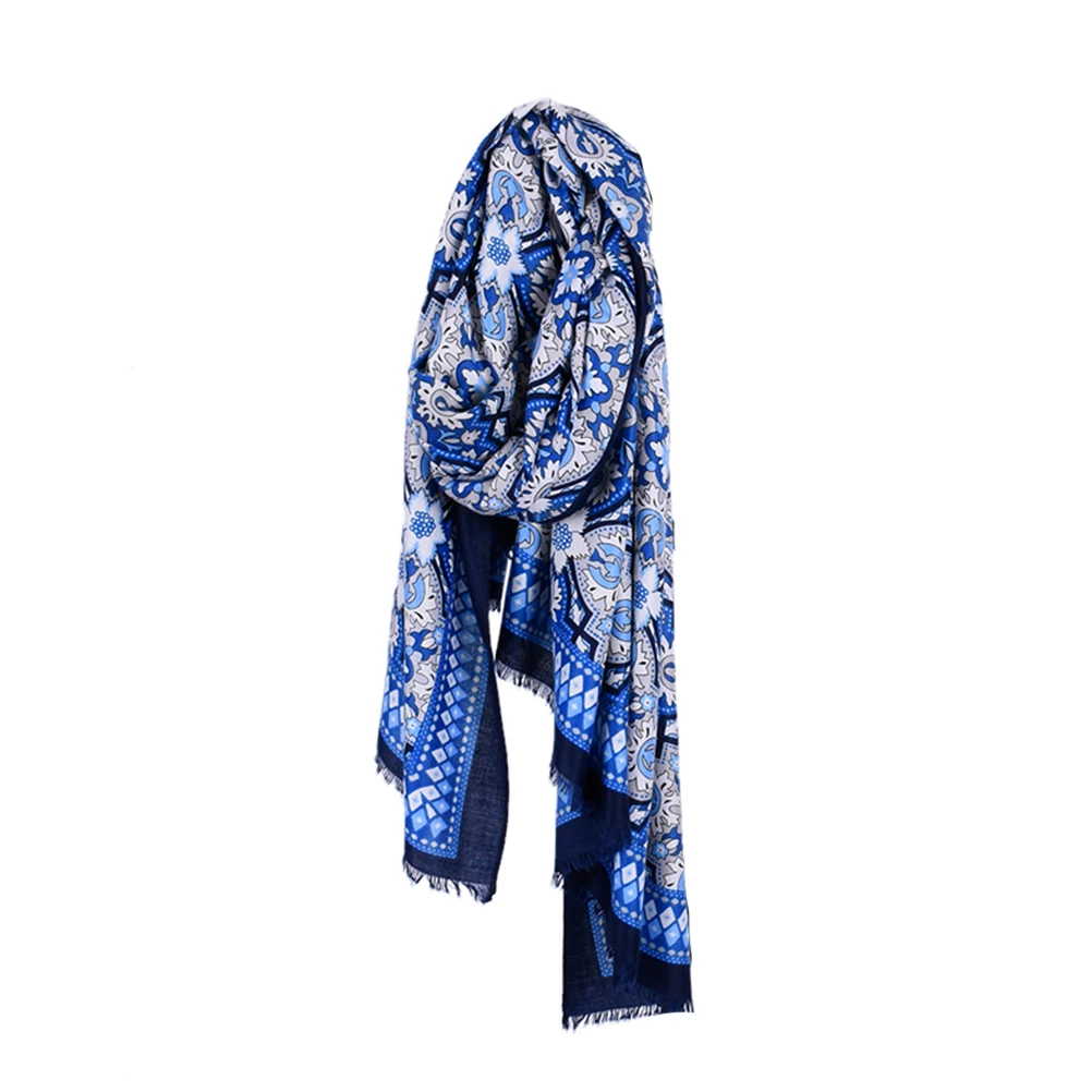 

190cm Women Fashion Soft Royal Blue Paisley Pashmina Shawl Wrap Scarf
