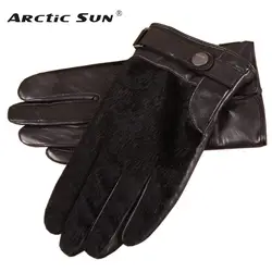 2019 Новые черные мужские перчатки из овчины мужские осенние зимние тонкие бархатные утолщенные теплые мужские перчатки из натуральной кожи