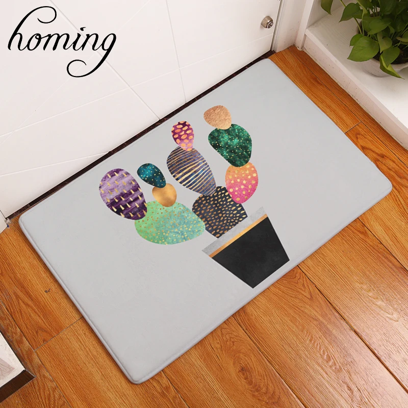 

homing in front of door anti slip carpets colorful cactus pattern door mats bathroom absorption mats home decor crafts 40*60cm