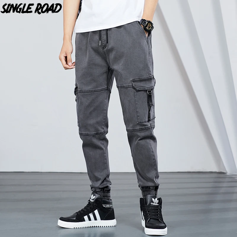 

SingleRoad Harem Jeans Men 2019 Denim Biker Pants Loose Joggers Stretch Jeans For Men Streetwear Hip Hop Side Pockets Pants Male