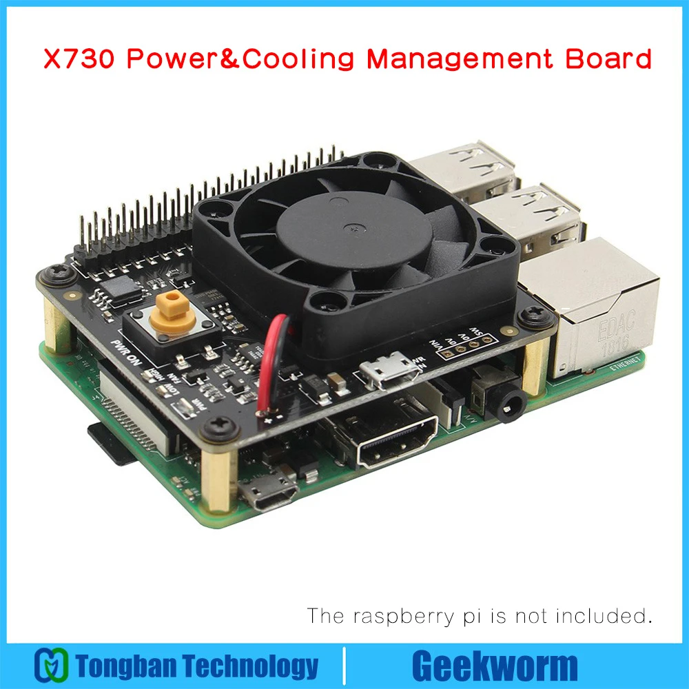 Geekworm ラズバリーパイ（Raspberry Pi）X735 電源管理および自動冷却拡張ボード、安全なシャットダウン機能、ラズパイ4