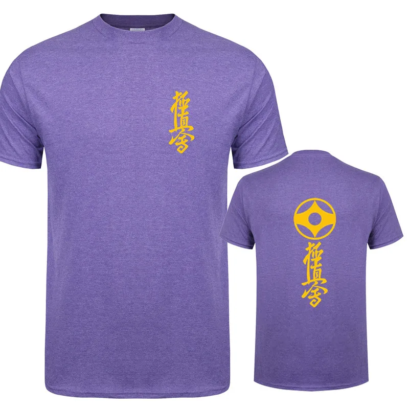 Kyokushin каратэ футболка мужские футболки короткий рукав o-образным вырезом хлопок мужская футболка для Кекусинкай карате топы Мужские футболки OT-602 - Цвет: as picture