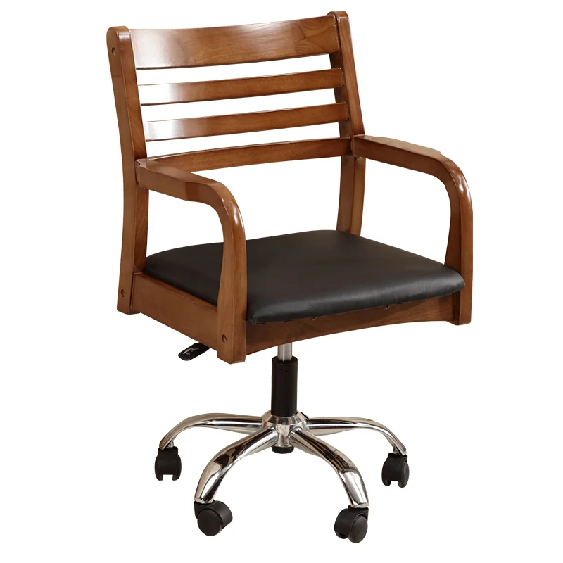 Wood Leather Desk Chair Wood Leather