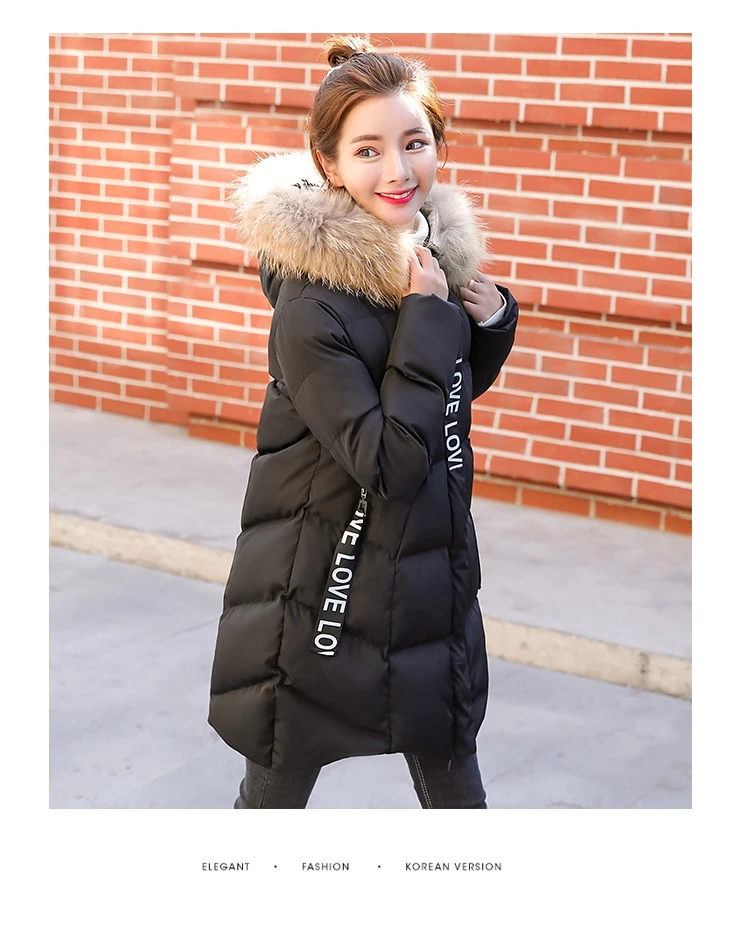 Winter Jacket Women Medium  Long Section Down Cotton Clothing Winter Woman Coats 2018 Big Fur Collar Women's Winter Jacket (29)