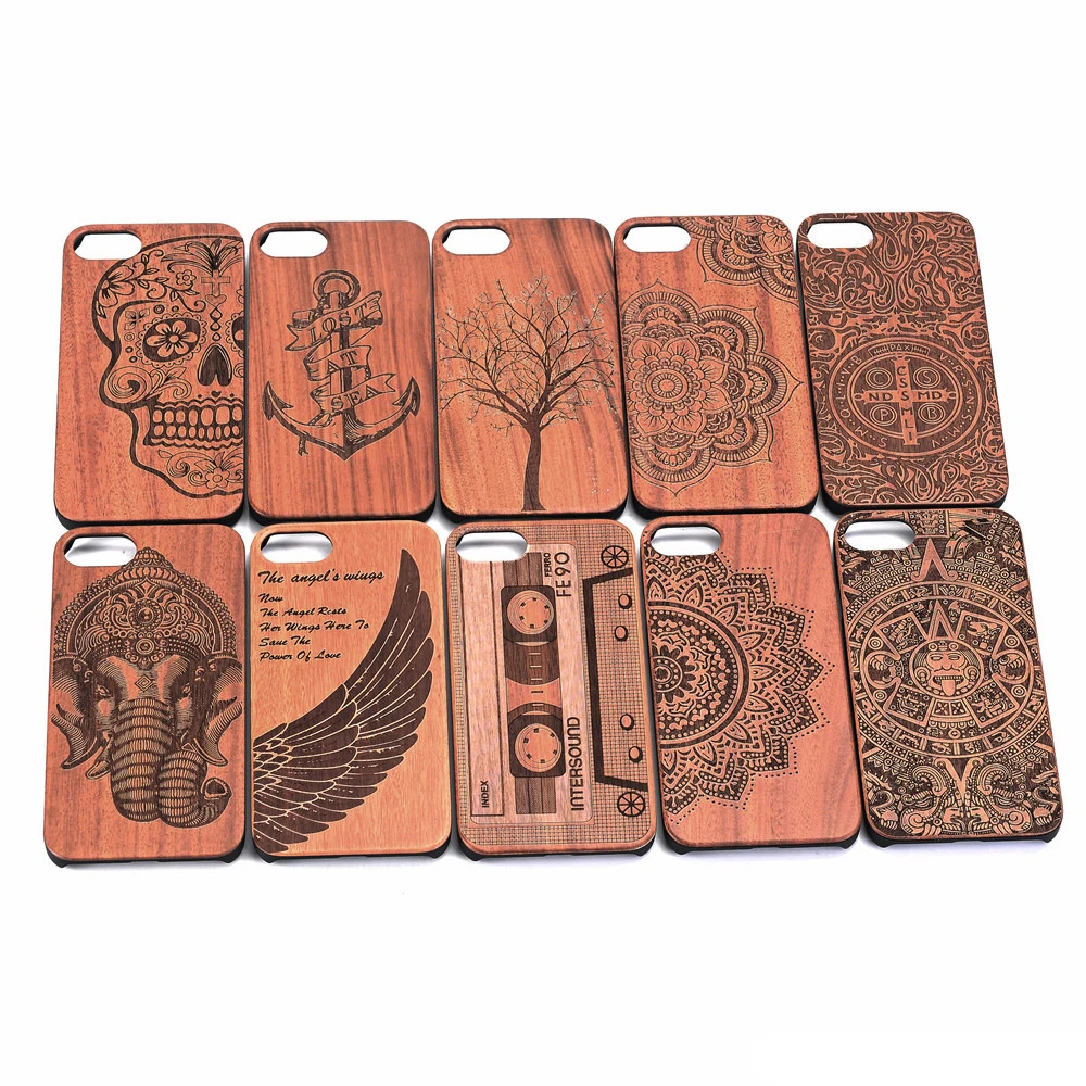 

Wood Patch Factory Direct Supply Wood Case for IPhone X 5S SE 6S 6S Plus 8 7 Plus Laser Engraving Custom Design Phone Cases