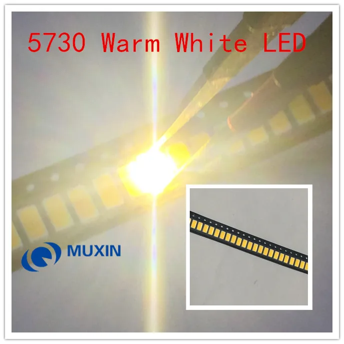 

50pcs SMD Warm White 3000K 0.5W LED Chip 5730 5630 Ultra Bright Surface 50-55LM Mount SMT Beads LED Light Emitting Diode Lamp