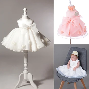 

Newborn Baby Girl Dress Cute Lovly Wedding Baptism 100% Cotton Dress+Headband New 2Pcs Set Girls Infant Girls Clothes Dresses