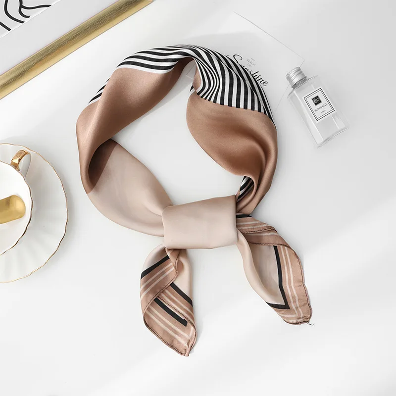 

New 2019 Small Square Satin Scarf female students joker concise scarf professional style scarves