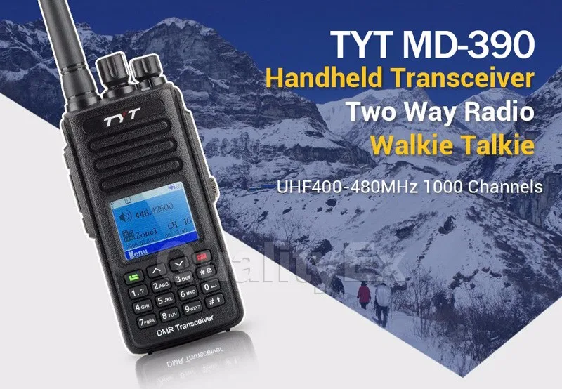 TYT MD-390 UHF 400-480 mhz DMR цифровой двухстороннее радио Walkie Talkie IP67 Водонепроницаемый MD390 + кабель для программирования + пульт Динамик