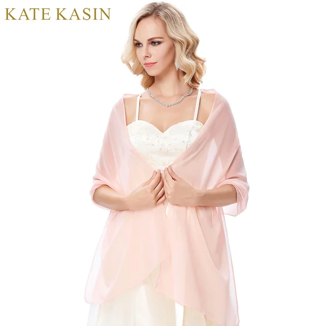 Kate Kasin Long Chiffon Bridal Wraps For Evening Party Dress Light Kate Kasin Long Chiffon Bridal Wraps For Evening Party Dress Light Pink Blue Green Purple White