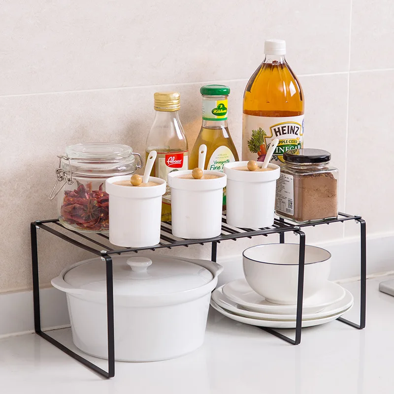 

Detachable Wrought Iron Storage Rack Kitchen Drain Rack Tableware Shelf Condiment Cabinet Holder Home Bathroom Storage Organizer