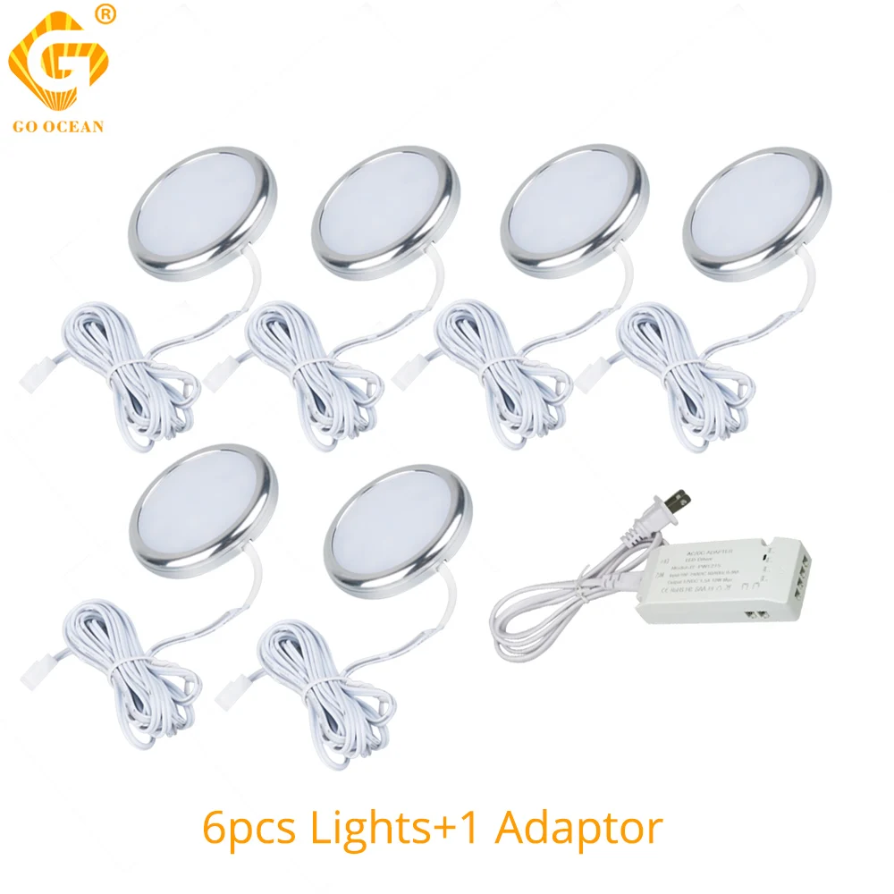 LED تحت إضاءة الخزانات المطبخ خزانة مكافحة الألومنيوم الفضة جولة الصولجان مصابيح 12 V خزانة مصباح خزانة الملابس خزانة الإضاءة