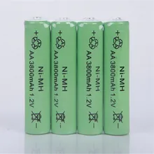 OOLAPR Free Shipping 10XAA battery New Original 3800mAh 1.2V NiMH Rechargeable Battery Free shipping