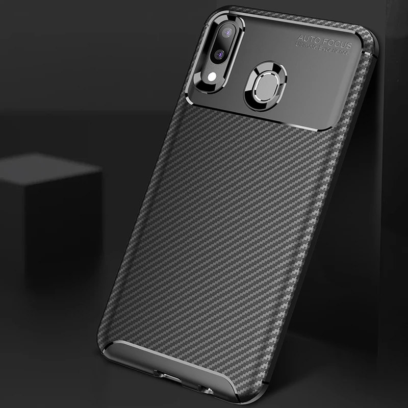 Чехол из углеродного волокна для samsung Galaxy M20 высококачественный чехол с алмазной