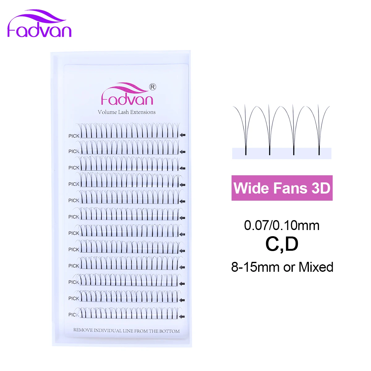 

3D 5D Russian Volume Eyelashes Extension Eyelash 0.07 0.10mm thickness Pre-fan Premade Wide Volume Eyelash Extensions