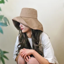 [La MaxPa] летние женские шляпы с большими полями, складная кепка для защиты от ультрафиолетовых лучей, Высококачественная модная женская шляпа в рыбацком стиле