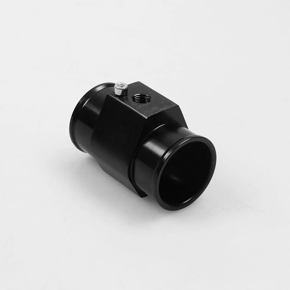 Dewhel Aluminum Black Water Temp Meter Temperature Gauge Joint Pipe Radiator Sensor Adaptor Clamps 40mm 