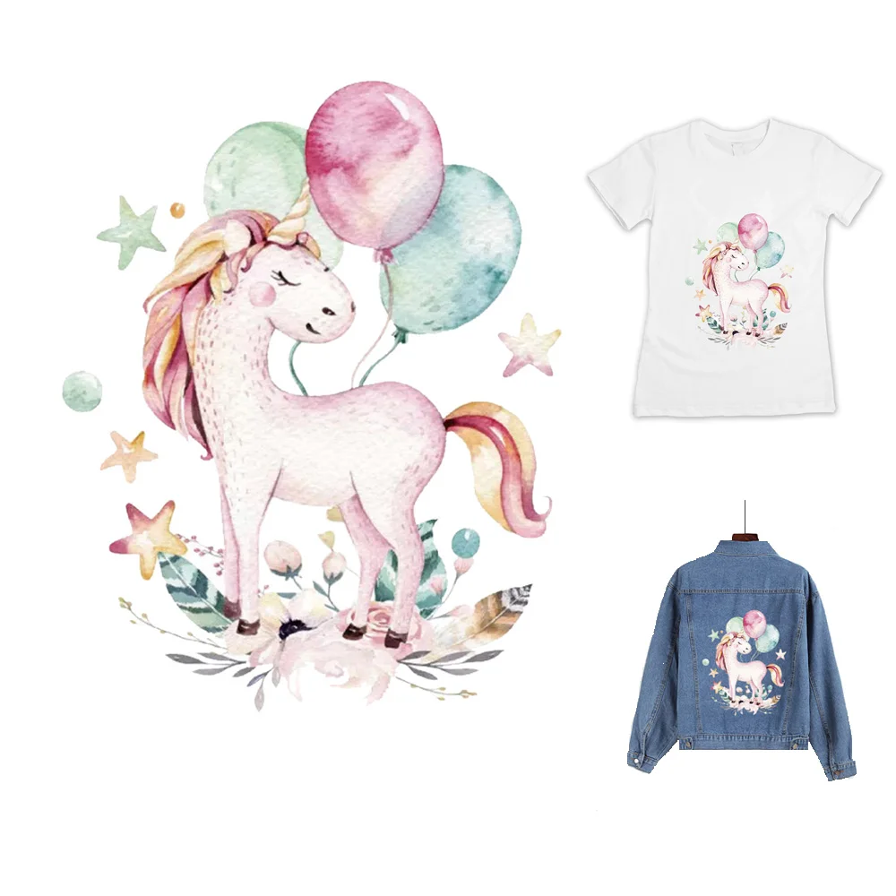 

Xugar Iron-On Unicorn Patches Transfers Vinyl Heat Transfer Ironing Stickers T-shirt Thermal Patches For Girl Bag Clothing Iron
