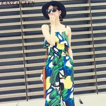 Комбинезон в богемном стиле, женский комбинезон с цветочным принтом и рюшами, комбинезон для женщин, удобный свободный трикотажный комбинезон NN0216 YE