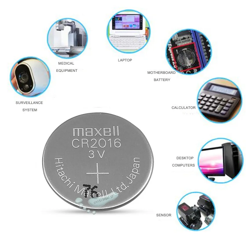 15 шт. maxell оригинальная Совершенно новая Батарея cr2016 3 в Кнопочная батарея