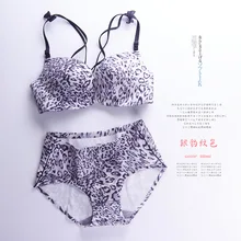 5 Colors Women Fashion Bow Leopard Push Up Intimates Lingerie Bra Set Comfortable Seamless Adaijustable Wire Free Underwear 211