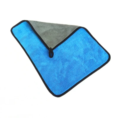 Thickening microfiber car towel double color used for car washing and cleaning super soft water absorption - Цвет: Синий