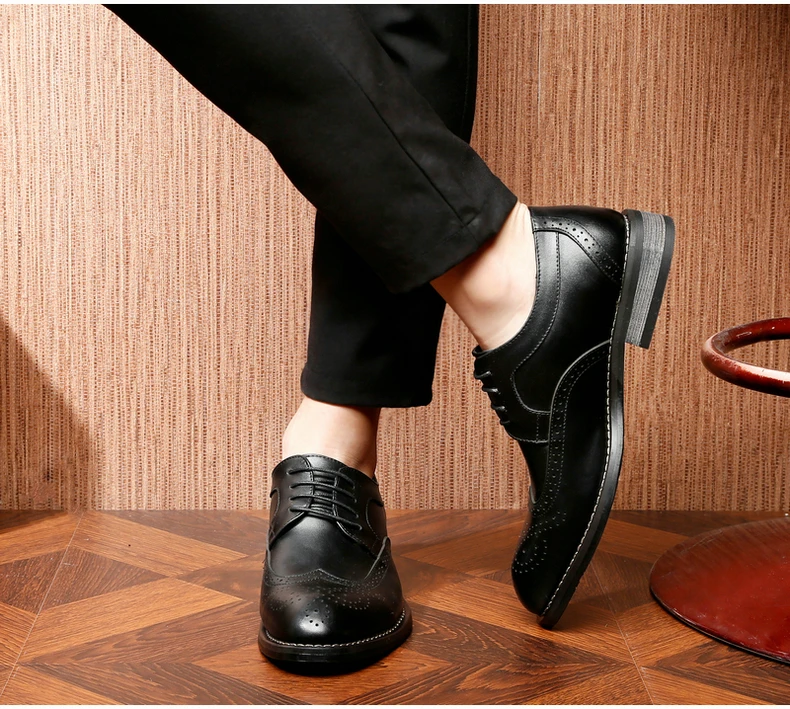 Men's Leather Casual Shoes' Oxfords Office Casual Leather Shoes Men Office Genuine Leather Shoes Men Oxfords Wedding Shoe Dress (2)
