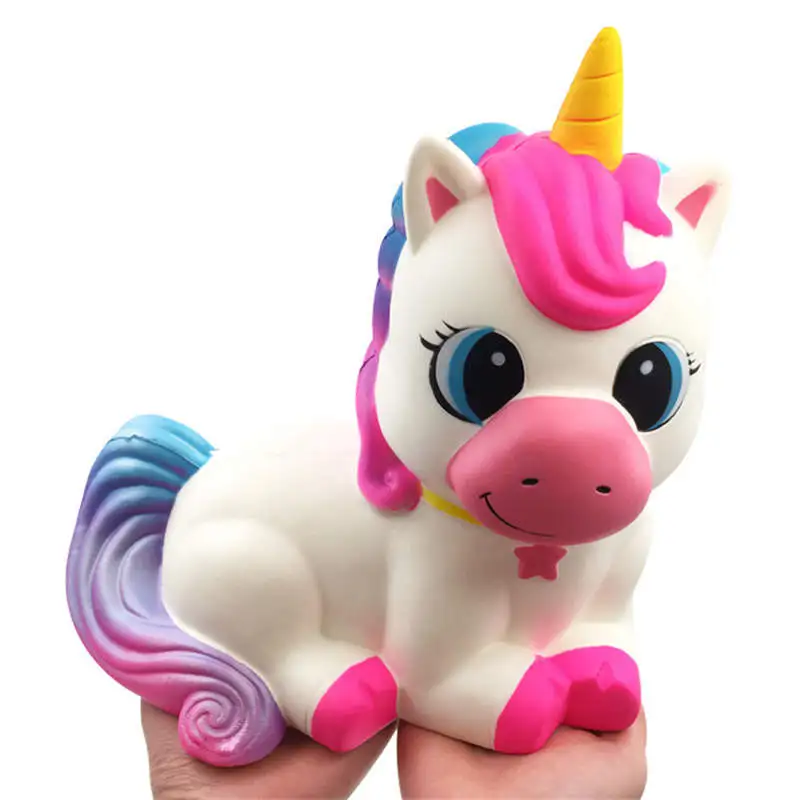 Большие сжимаемые гигантские медленно растущие игрушки Squishi Unicornio Kawaii пончик