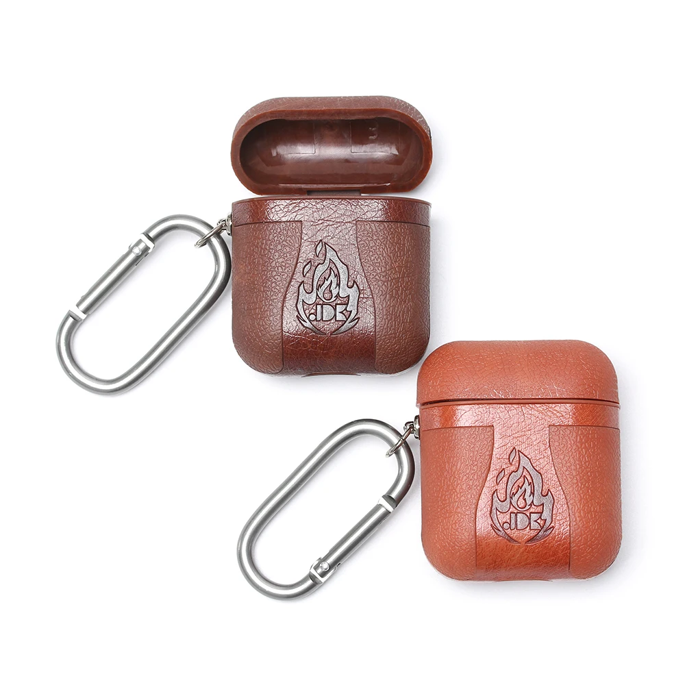 

1PC Shock Proof Leather Earphone Protective Case Skin Cover Headphone Pouch Sleeve Wrap with Hooks for Apple AirPods