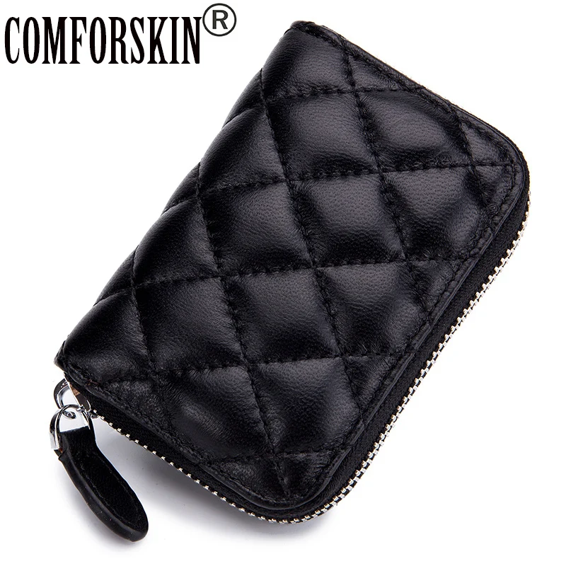 COMFORSKIN Новое поступление овчина стиль органа держатель для кредитных карт на