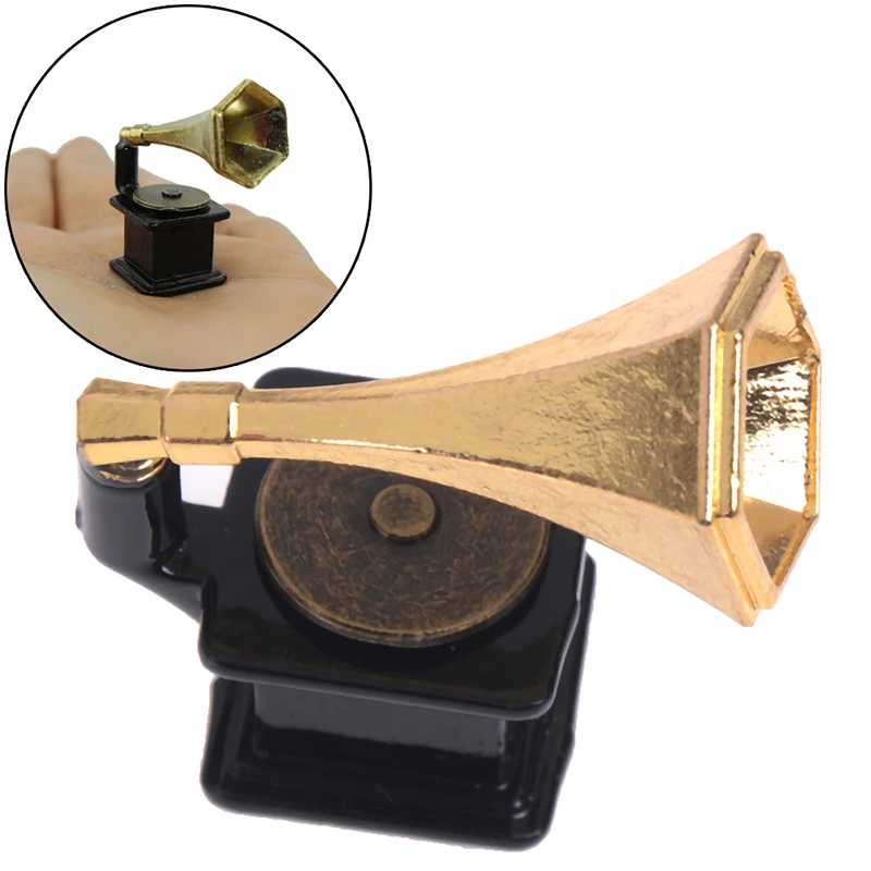 1/12 Retro Vintage Phonograph Family Furniture 3.5*3cm DIY Doll House Decoration Miniature 1:12 Dollhouse Accessories|Кукольные дома| |