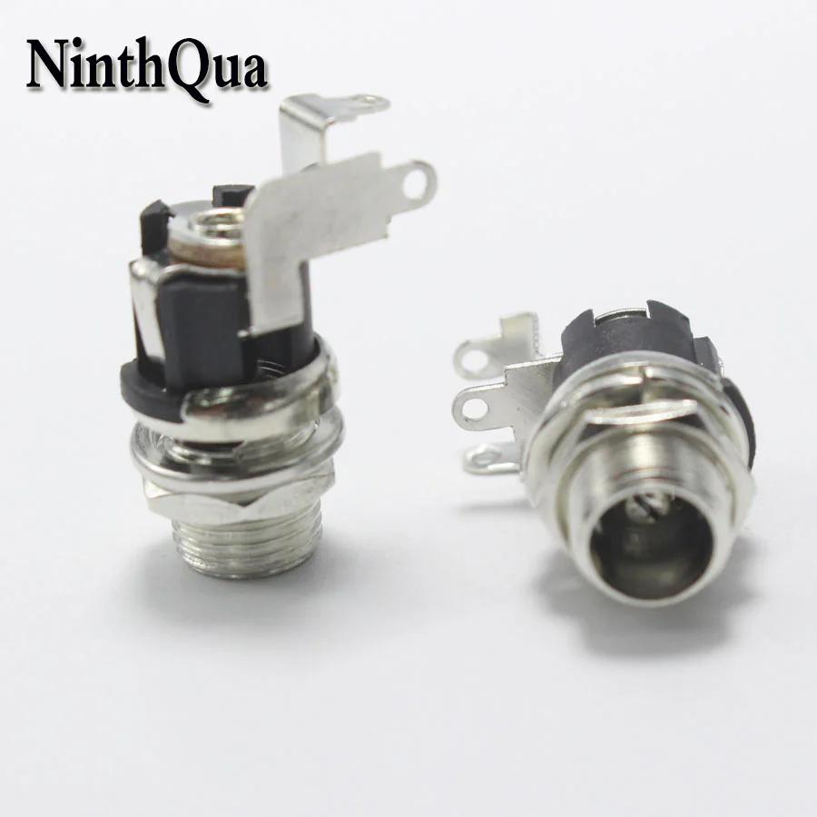 

1PCS 5.5*2.5 / 5.5 x 2.5mm DC Power Socket Connector 90 Degrees Panel Mounting Jack with Nut Gasket