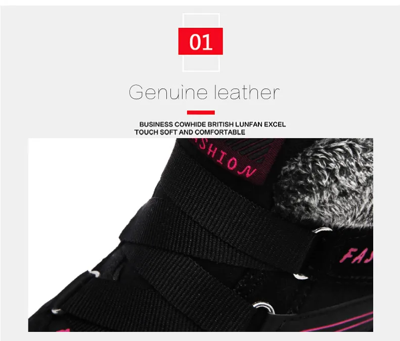 2019 Winter women snow boots women warm push ankle boots female high wedge waterproof Boots rubber hiking boots shoes (3)