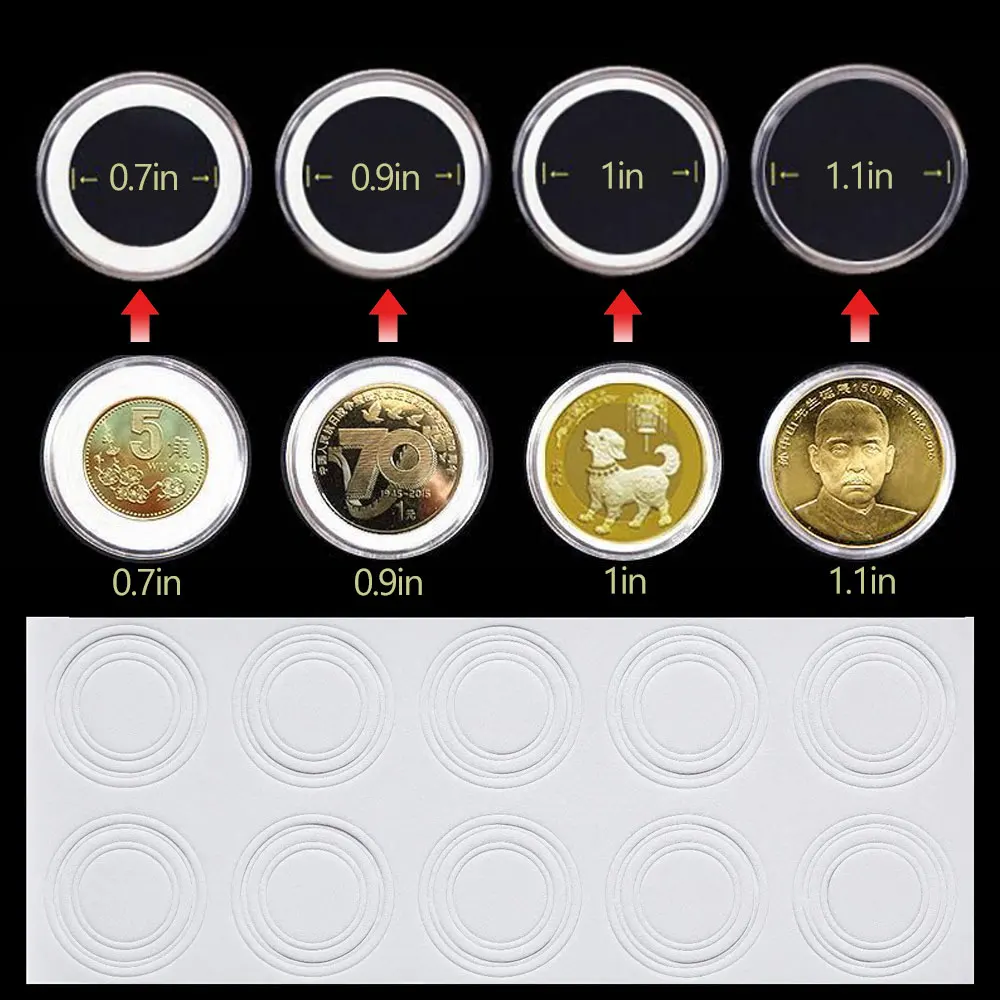 100pcs/lot Coin Capsules Round Plastic Coin Holder Box Case Container With Storage Organizer Box for Coin Collection Supplies