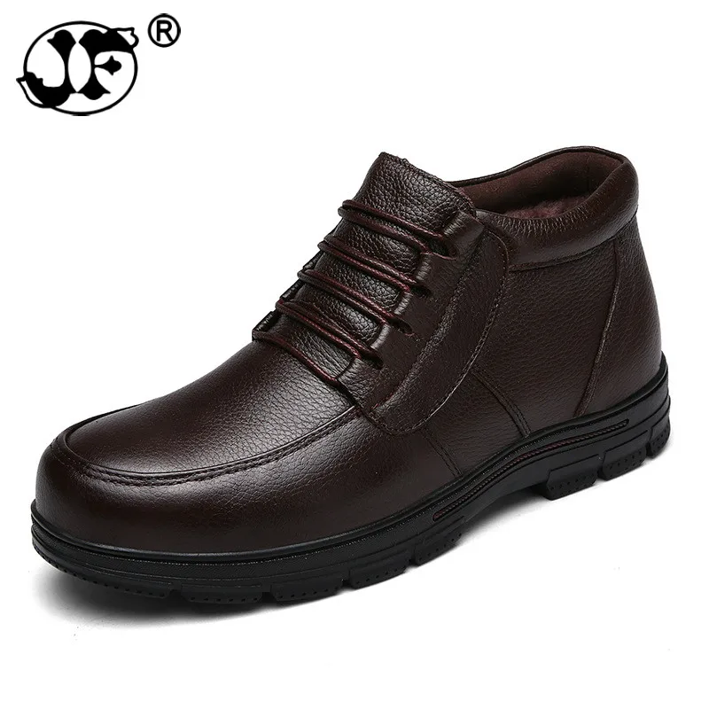 

2018 New Handmade Men Genuine Leather Winter Boots High Quality Snow Men Boots Ankle Boots For Men Plus Big Size hjm89