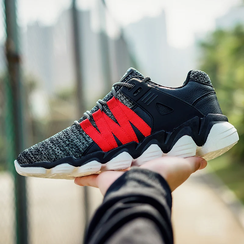 Confortável Grande Primavera Respirável Moda Sapatos Juventude Novos Maré Alta Qualidade Lazer E Calçado De Tamanho Outono Homens branco Preto Tênis cinza 1qZOw