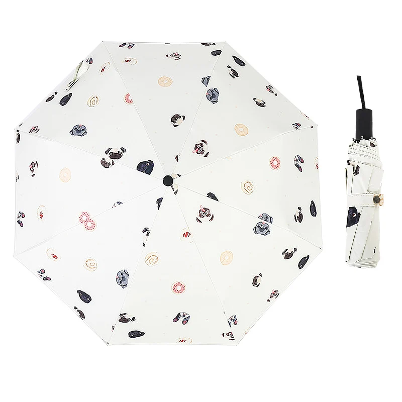 

Umbrellas 2019 Design Hand Painting Cartoon Dog UV-Protective Windproof Ultralight Parasol Sun Shade Rain Umbrellas
