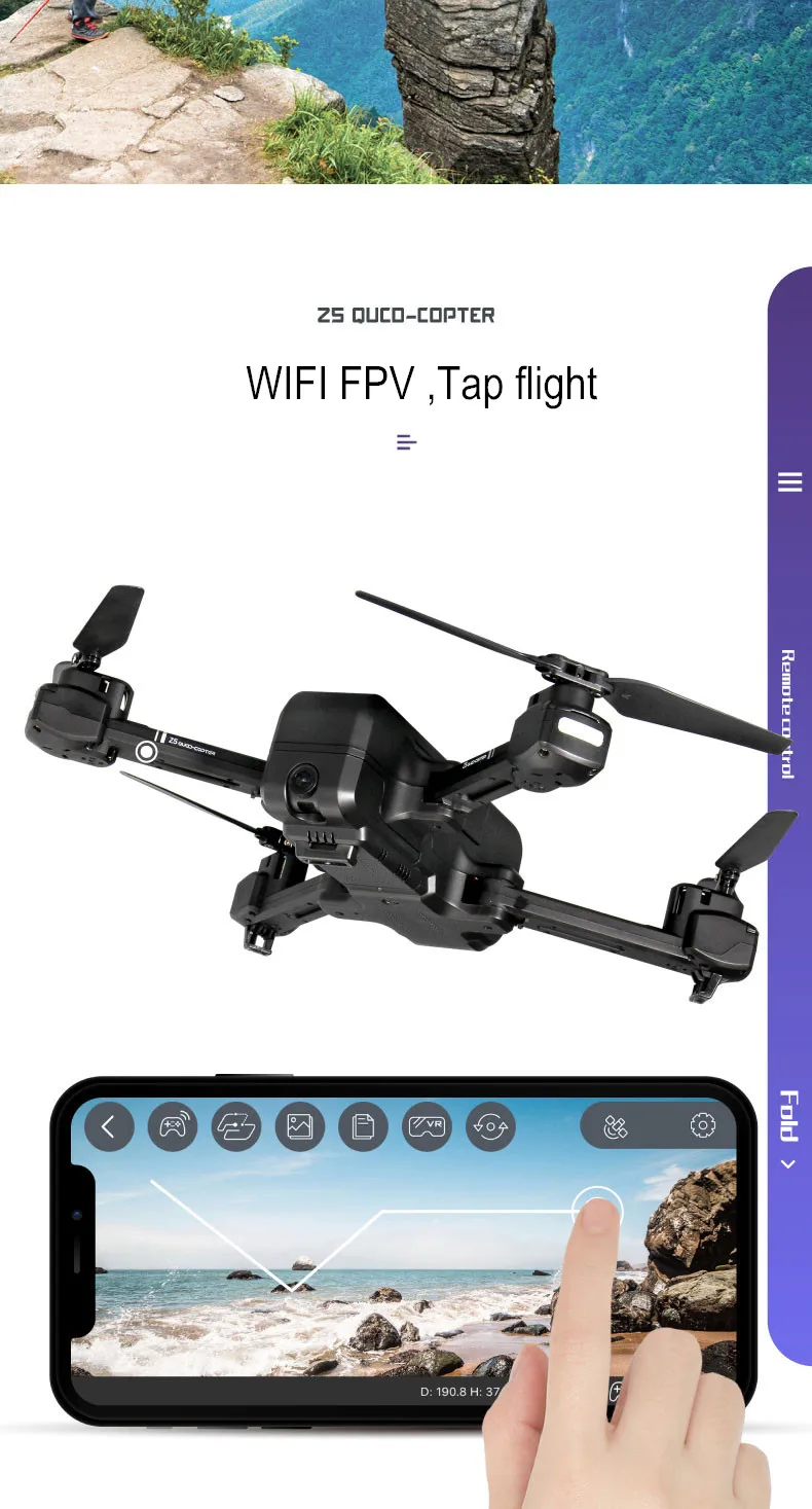 SJRC Z5 RC Дрон Профессиональный gps RTF 5G WiFi FPV 1080P камера с gps режим следования за мной RC Квадрокоптер vs XS809 B5W JJPRO X5 F11