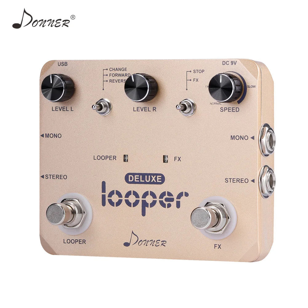 

Donner Looper Pedal Guitar Effect Pedal Deluxe Twin Loop Pedals 10 Minutes Looping Time Unlimited Overdubs Guitar Accessories