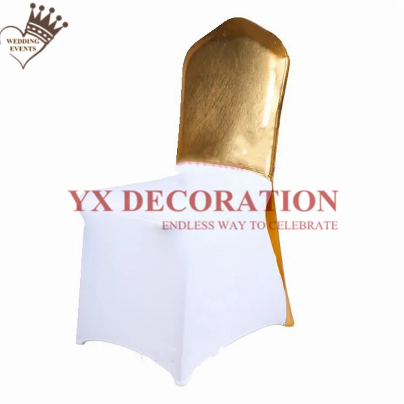 15 Colors Bronzing Metalic Chair Cap Hood For White Spandex Cover Decoration Wedding Banquet Event | Дом и сад