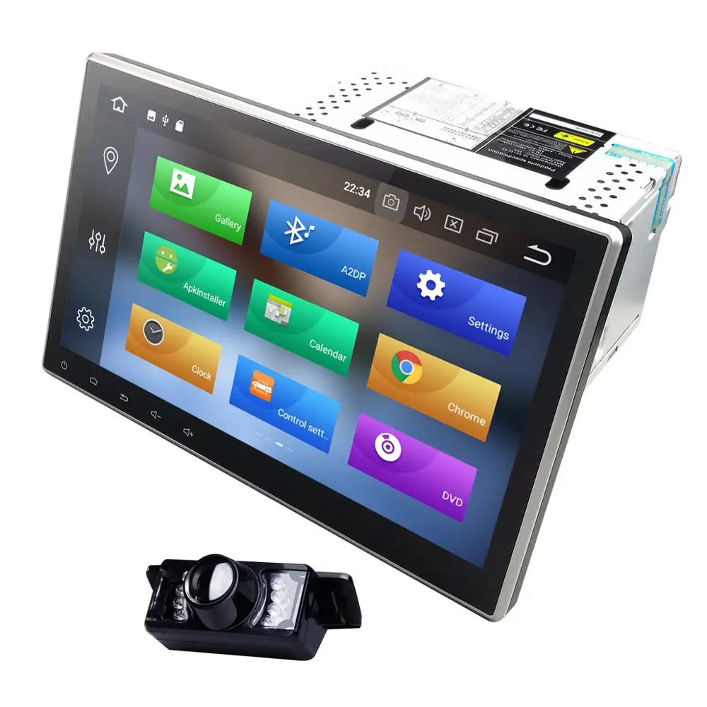 

HIZPO 10.1 Inch 4 G RAM Android 8.0 Car DVD Player Universal Radio GPS Navigation Bluetooth USB HD 1024*600 screen DVR Camera