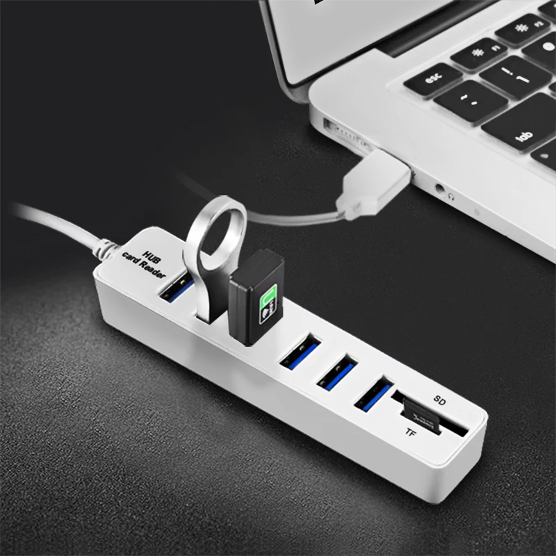 USB Hub Combo 6 Ports USB 2.0 Hub High Speed Splitter Multi USB Combo 2 In 1 SD/TF Card Reader For PC Laptop Computer USB Hub Combo 6 Ports USB 2.0 Hub High Speed Splitter Multi USB Combo 2 In 1 SD/TF Card Reader For PC Laptop Computer