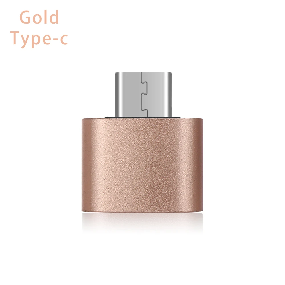 Новинка, 1 шт., Тип C, USB 3,0, OTG, конвертер, металлический, мужской, женский, USB-C, 3,1, адаптер для смартфонов на Android, для Xiaomi, huawei - Цвет: gold