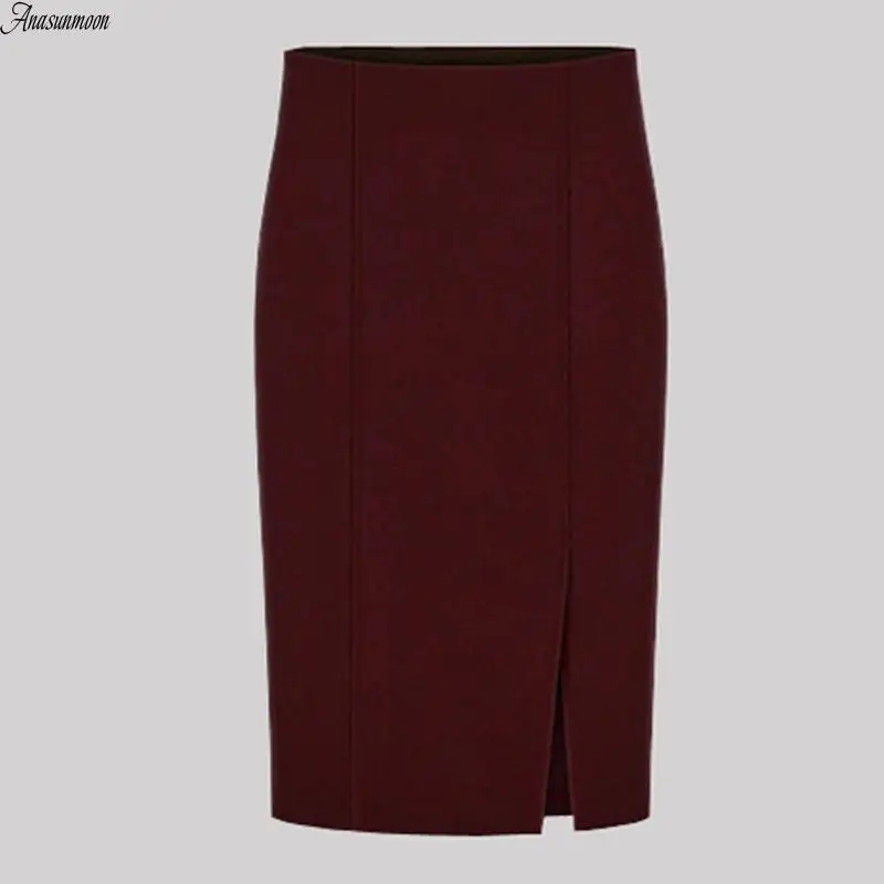 Женская трикотажная юбка карандаш из хлопка и шерсти до колена|fashion pencil skirt|pencil
