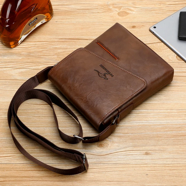 Kangaroo Luxury Brand Vintage Men Shoulder Bag Leather Messenger Bag Waterproof Office Business Crossbody Bag For Male Handbags 5