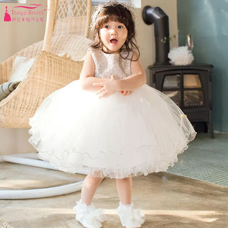 Чисто белое платье с цветочным рисунком для девочек платья для Свадебная вечеринка, детская одежда, платье для первого причастия выполнять платья недорогие, ZF067 - Цвет: Белый